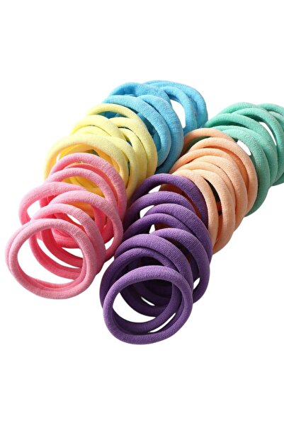 OEM Set elastice de par colorate, marime medie, 50 bucati