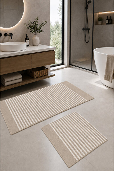Konfor Halı Woven Surface Non-Slip Base Water Absorbent Washable Bath Mat