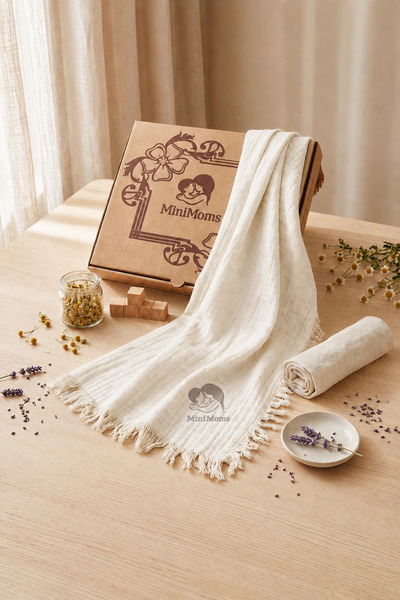 MİNİMOMS 100% Cotton 4-Layer Muslin Baby/Child Blanket 100X120 cm - Premium Q...