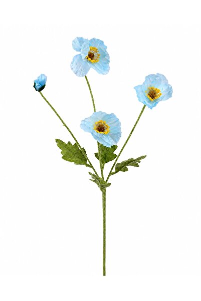 sahane & bazaar YAPAY ÇİÇEK 4'LÜ GELİNCİK DALI 60CM TURKUAZ