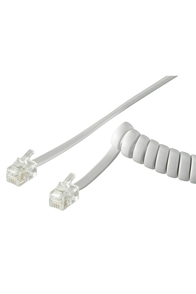goobay καλώδιο τηλεφώνου 50246, spiral, RJ10 4P4C, CCA, 2m, λευκό