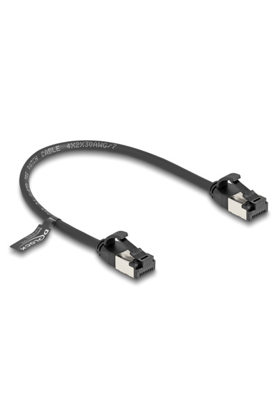 DELOCK καλώδιο δικτύου 80181, CAT 8.1 U/FTP, 40Gbps, εύκαμπτο, 0.25m, μαύρο
