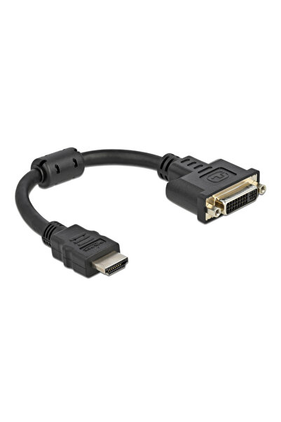 DELOCK αντάπτορας HDMI σε DVI 65206, 4K/30Hz, 20cm, μαύρος