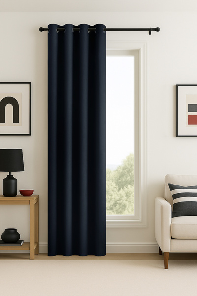 Premier Home Vanta 99% Blackout Black Background Curtain 140X250 1X2.5 Pile