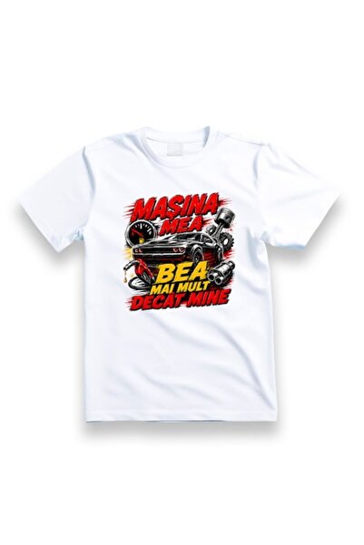 OEM Tricou personalizat cu mesaj: Mașina mea bea mai mult decât mine, 100% bu...