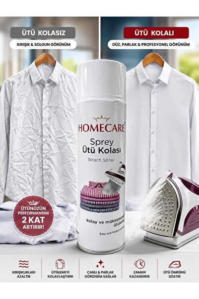 HomeCare Sprey Ütü Kolası - Sararma Önleyici Kolay ve Mükemmel Ütüleme