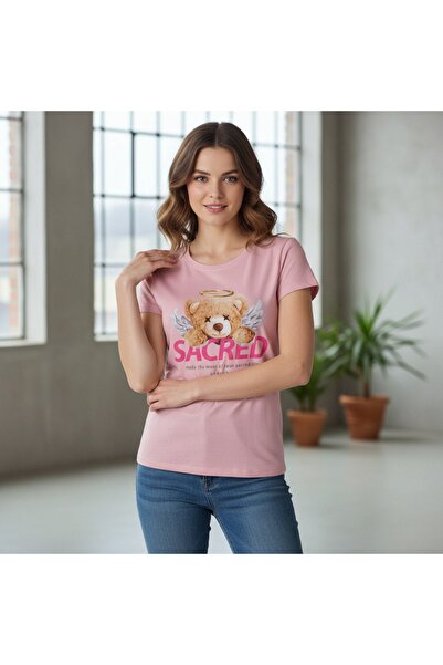 OEM Tricou elastic de damă cu imprimeu WPO-B0632