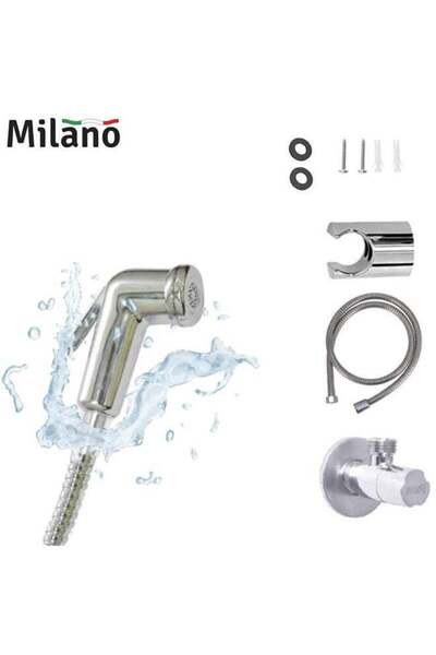 Milano Deluxe Shattaf With Angle Valve, PVC Shattaf1 for Toilets, Bathroom, L...