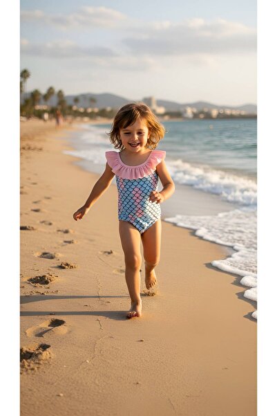 mirkidsclub Girls' Ruffle Collar Swimsuit – One-Piece Stylish and Stretchy Sw...