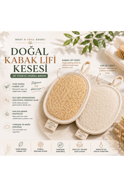 Body and Soul Goods Body & Soul Goods Kabak Lifi Banyo Kesesi | Doğal Vücut P...