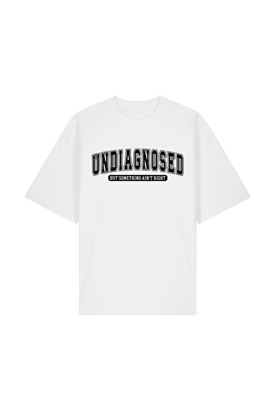 INNOVI Tricou oversized Undiagnosed Alb - Tricou Oversized Bumbac Organic, Pr...