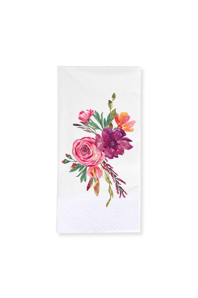 Story 33X33 cm Flowers Floral Patterned 2 Ply 16 Pieces 1/8 Fold White Color ...