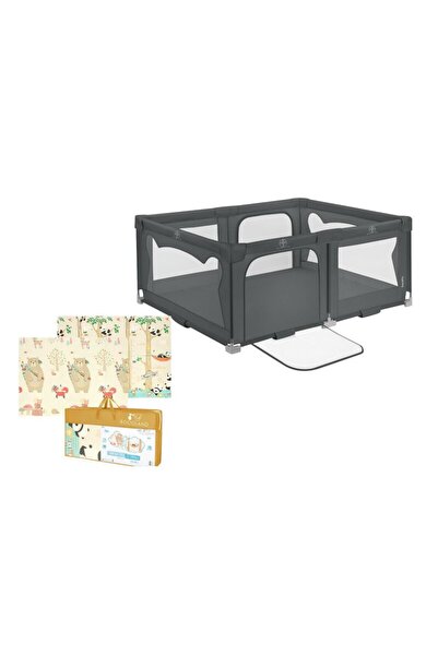 Lionelo Pachet Tarc de joaca copii, Lionelo, Florence, 150 x 180 cm,Gri si Co...