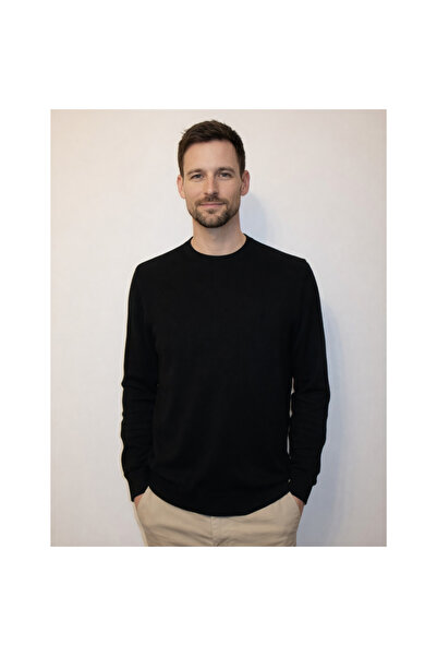 UFashion Pulover Basic pentru Bărbați – Negru