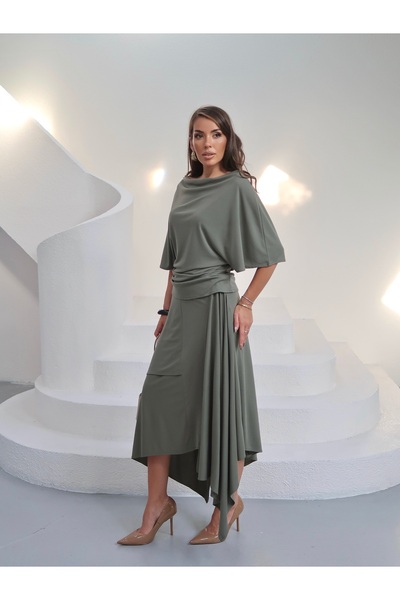 Paw Garage Women's Althea Imported Modal Pique Fabric Skirt Suit