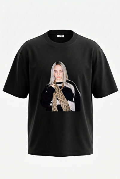 Anetos Billie Eilish_102 Dizajn Štampana Unisex Oversize Crna Majica