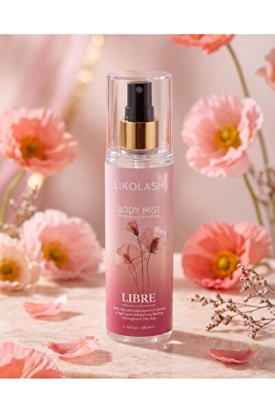 Likolash Body Mist Kadın Vücut Spreyi Şakayık (Peony) Kokulu 200 ml Ferahlatı...