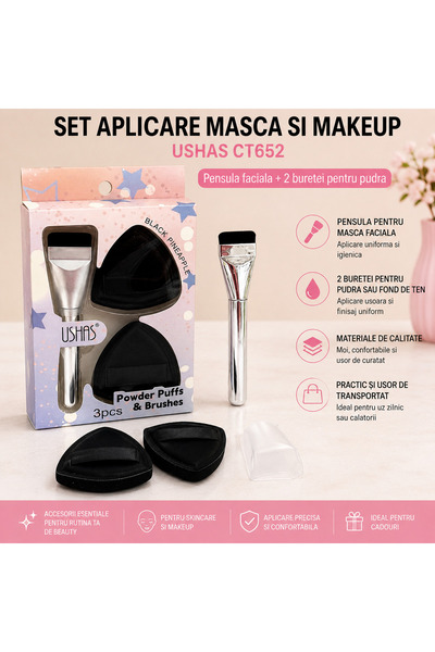 Ushas CT652 комплект за маска и грим (горна и долна част) с четка и гъба
