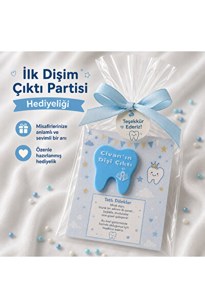 Sanemiss İlk Dişim Çıktı-Diş Buğdayı için Diş Temalı Magnet 20'li