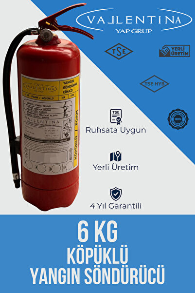 VALLENTİNA 6 KG KÖPÜKLÜ YANGIN SÖNDÜRME CİHAZI TSE-HYB/CE BELGELİ(RUHSATA UYGUN)
