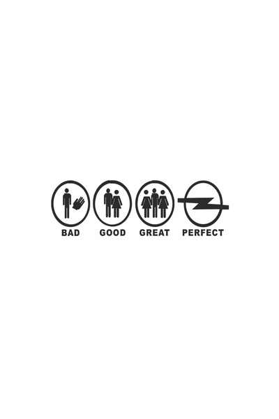 Amo-Stickers Sticker Auto Bad-Good Opel 25cm Gri inchis