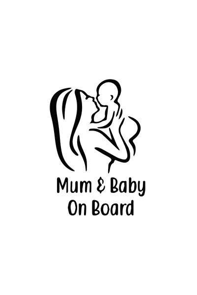 Amo-Stickers Sticker Baby on Board Mum&Baby 25cm Alb