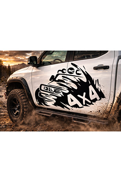 Amo-Stickers Стикер Офроуд 4×4 Кал 85см Черен