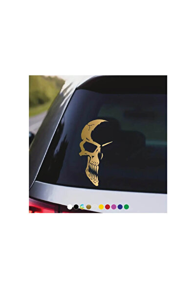 Amo-Stickers Стикер за кола Половин череп 45см Червен