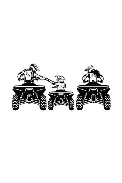 Amo-Stickers Sticker ATV Family 40cm Rosu