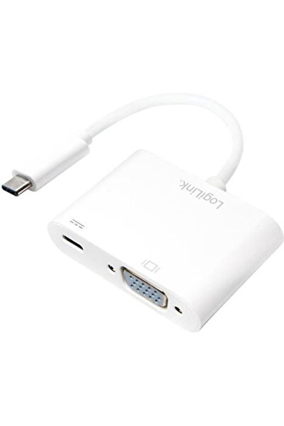 LogiLink Μετατροπέας USB-C αρσενικό σε USB-C / VGA θηλυκό Λευκό 1 τεμάχιο UA0259