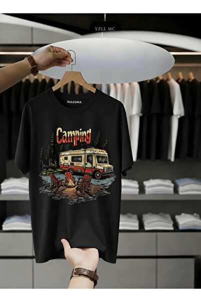 İnazuma Outdoors Unisex Oversize εμπριμέ βαμβακερό μπλουζάκι με κοντό μανίκι ...