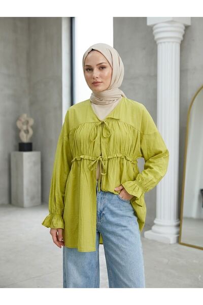 Foremia Drawstring Tunic - Oil Green