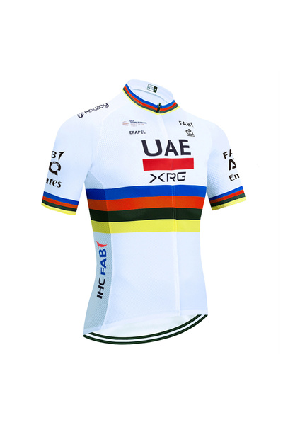 Choice5 XL Jersey Only New UAE Cycling Jersey White TOTAL Team Bike Jersey Sh...