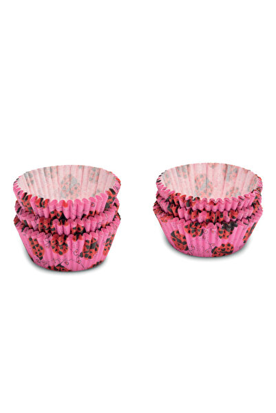 Patisse Set 200 hartii de copt pentru briose, 5 cm, roz cu buburuze -