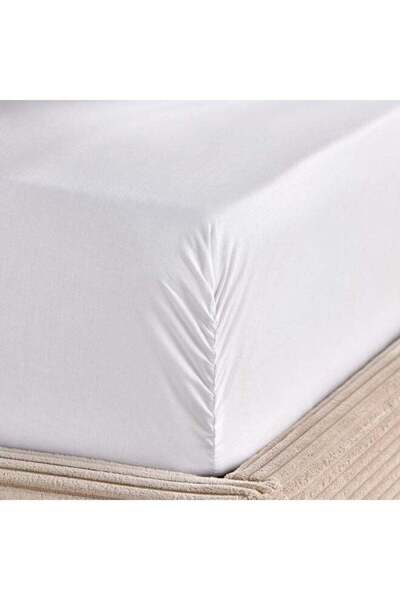 Danube Home Serene 2-Piece Twin Fitted Sheet Set - 300 TC 100% Cotton, White,...