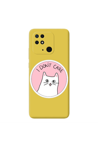 Other Xiaomi Redmi 10C I dont Care Yellow Colored Silicone TPU Θήκη