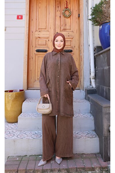 NİSUM MODA Embroidered Set with Large Pockets