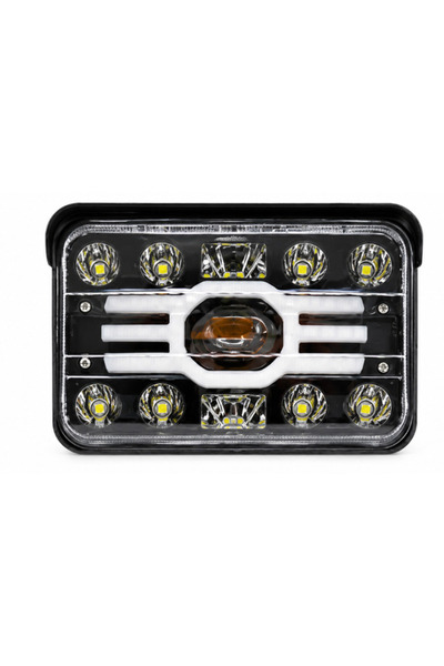 Ruan Far auto LED dreptunghiular de 5 INCH, bicolor alb și galben, cu funcții...