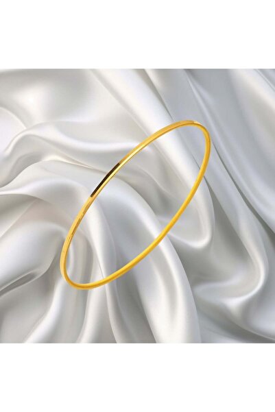 Leva Gold Düz Sarı Ajda Gümüş Bilezik 7 Gr