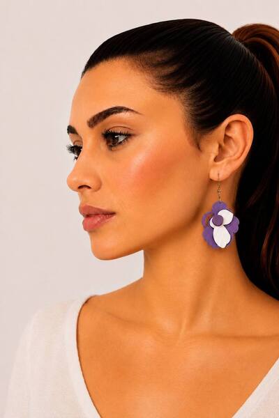 ROKH Women's Design Natural Handmade Wooden Authentic Earrings