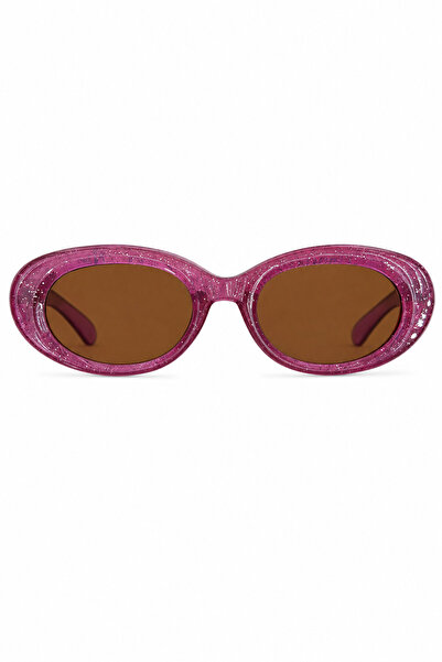 Jack Ferrero Brown Glass with Silvery Pink Oval Frame Sunglasses for Children