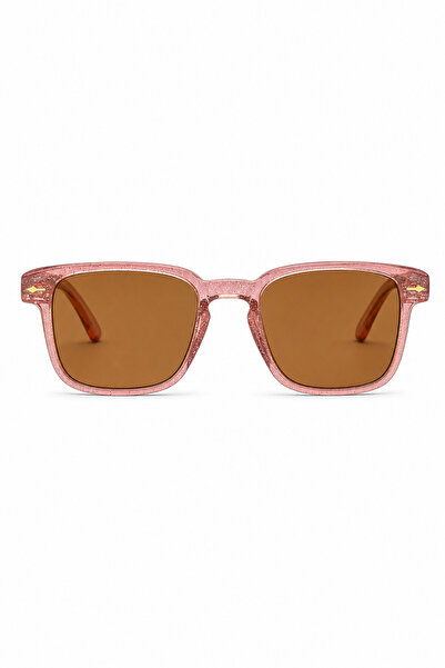 Jack Ferrero Pink Glitter Square Frame Sunglasses for Kids Uv Protection
