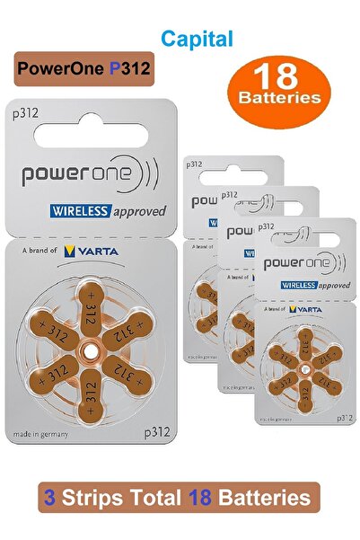 Capital Original Power One Hearing Aid Batteries Hearing Device Battery 18 Pi...