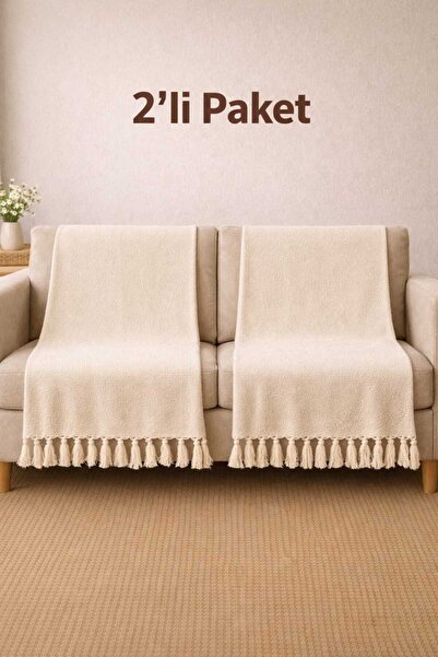 Empressco Yumuşak ve doğal pamuklu 2’li koltuk örtüsü 180x215 cm