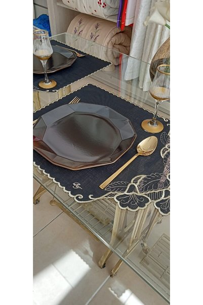 BAŞ TASARIM Sim Embroidered Black Supla