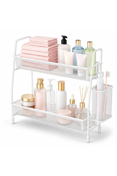 EvrikaKron Raft Organizator Metalic Alb, EvrikaKron ® Raft de depozitare cu 2...