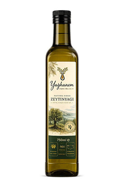 Yağhanem natürel sızma zeytinyağ cam şişe - 750ml