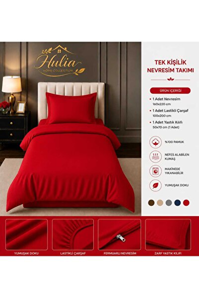 hulia home Elastic Sheet Duvet Cover Set Single Size Cotton Soft Textured Com...