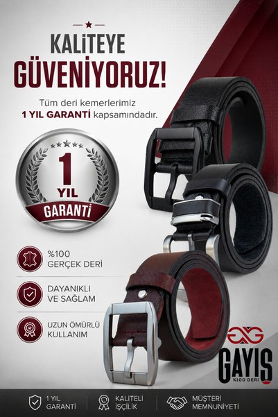 GAYIŞ Special Boxed |   Premium 100% Genuine Leather |   Men's Denim Trousers Belt I |   Gift Leather Belt