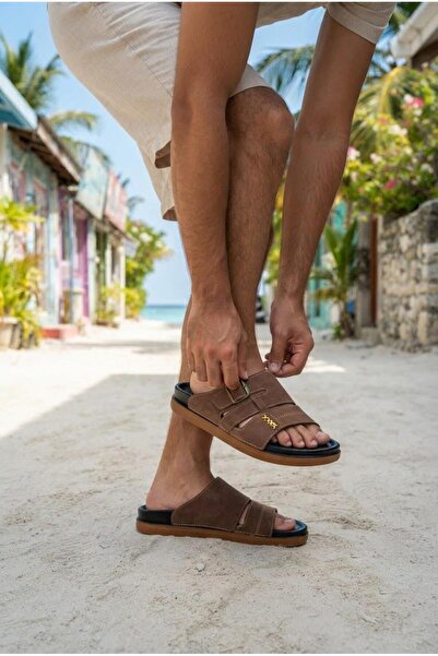 fort 26019 Anatomical Flexible Comfortable Buckle Detailed Men's Slippers